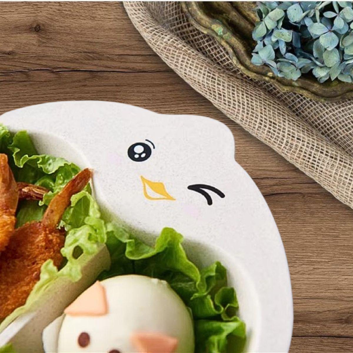 Set 3 Platos Silicona Forma Pingüino Entrenamiento Niños Lau-2