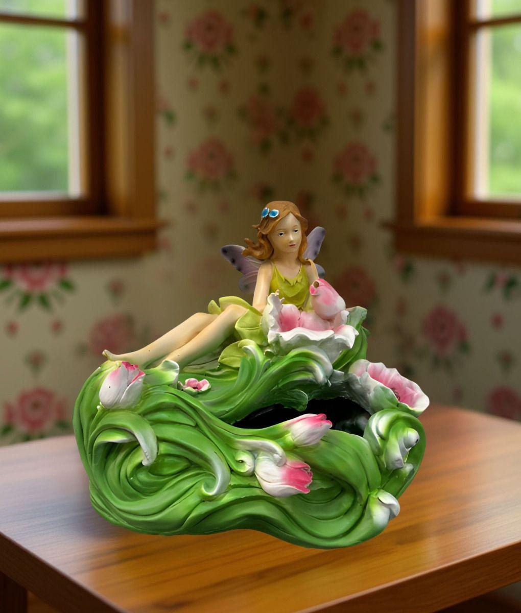 Figura Decorativa Hada Flor Estatua Elegante Adorno Jhn-9