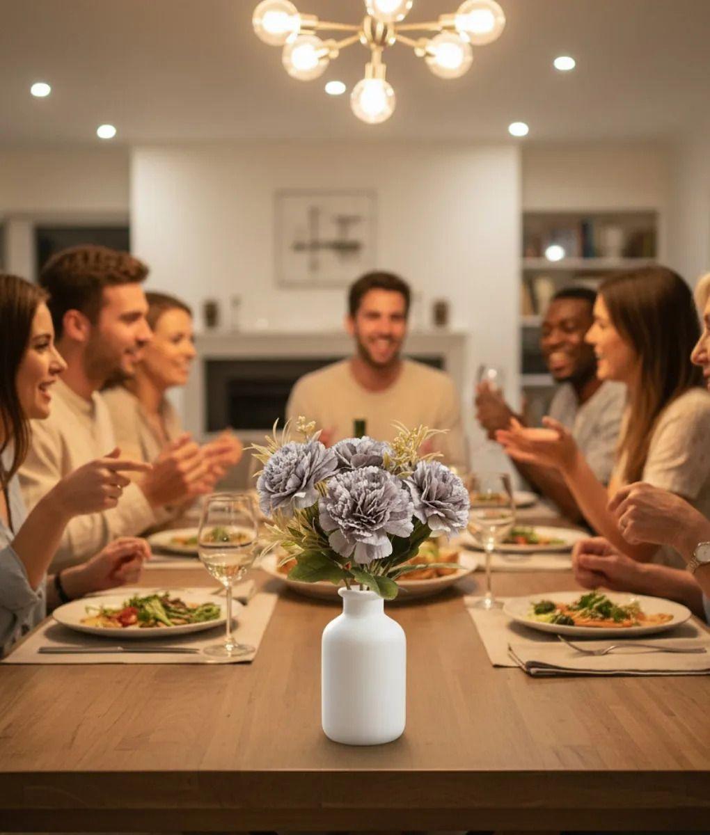 Set 4 Flores Artificiales Ramo Claveles Elementos Secos Jhn-5