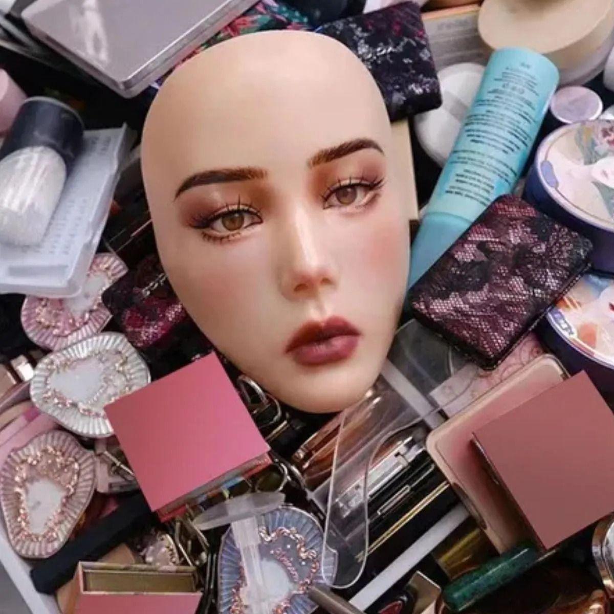 Set de Practica de Maquillaje Rostro Grande de Silicona Lau-4