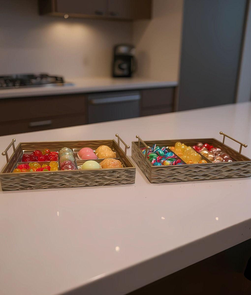 Set 2 Bandejas Decorativas Diseño Elegante Funcional Jhn-5