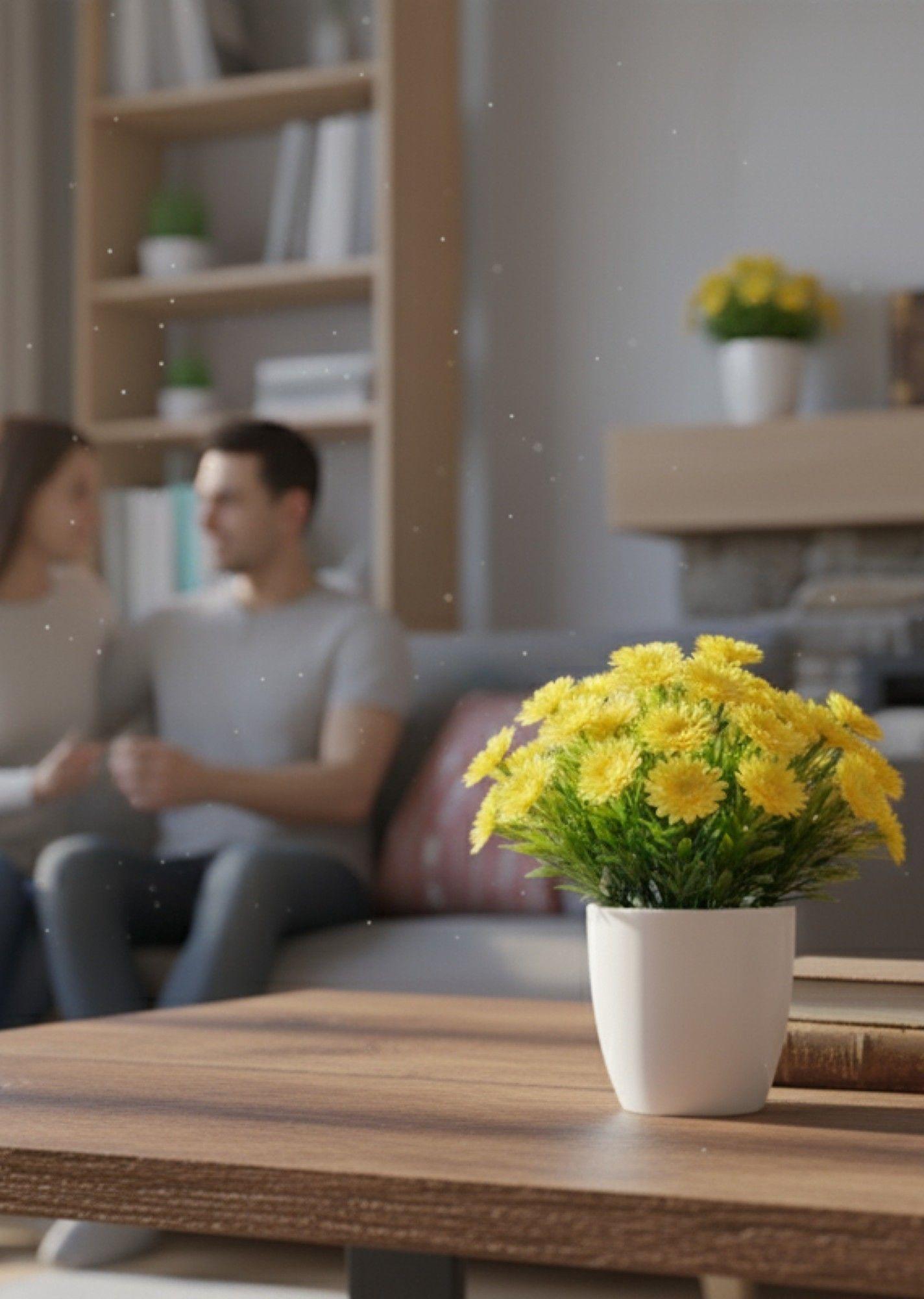 Set 2 Flores Artificiales Adorno Floral Silvestre Hogar Jhn-2