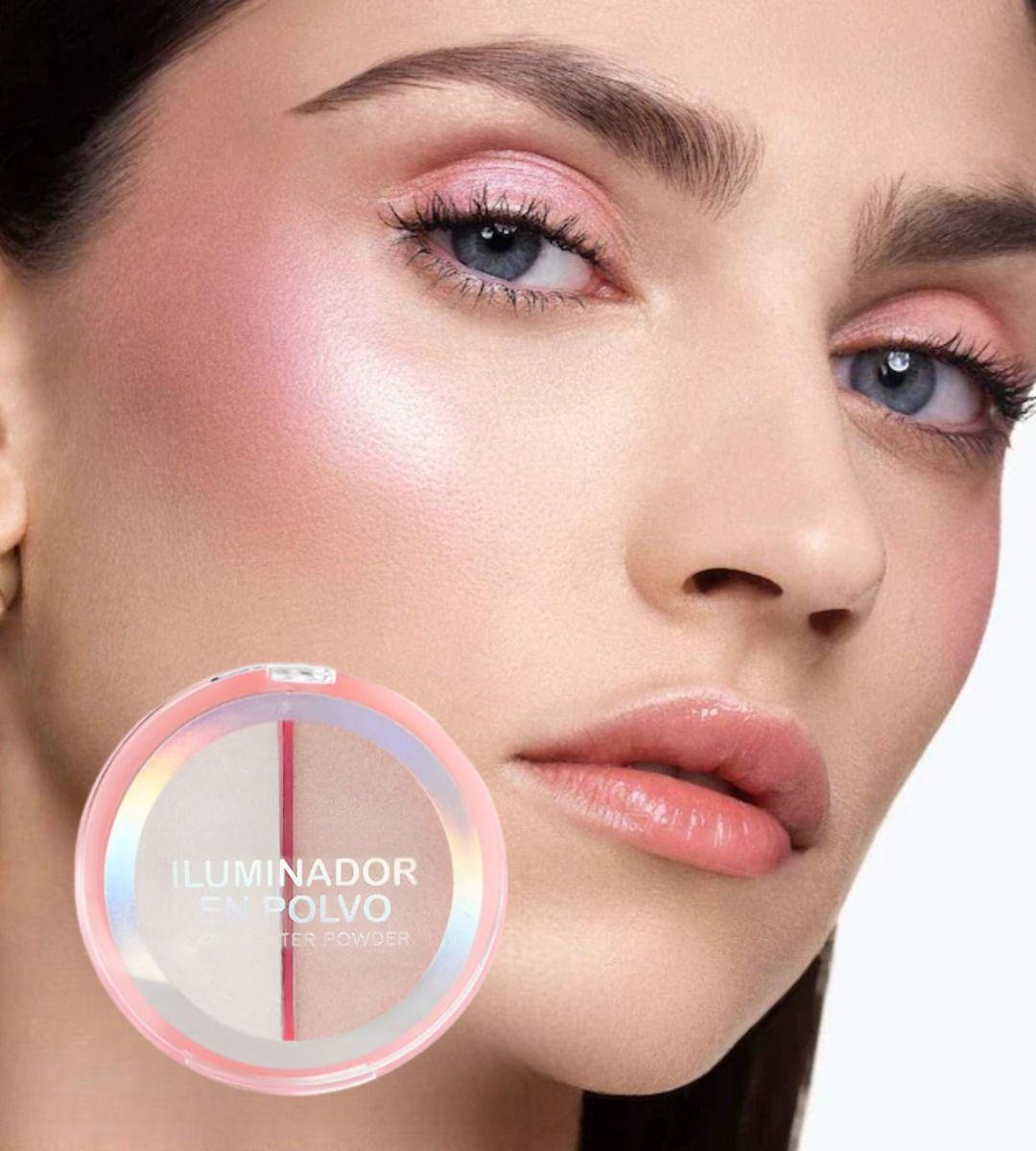 Set 3 Iluminador Facial Rostro Polvo 2 tonos Jhn-5