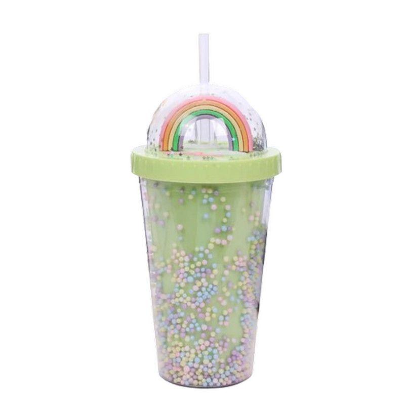Vaso Moderno Personalidad Arcoíris Creativa Popote Rondon-0