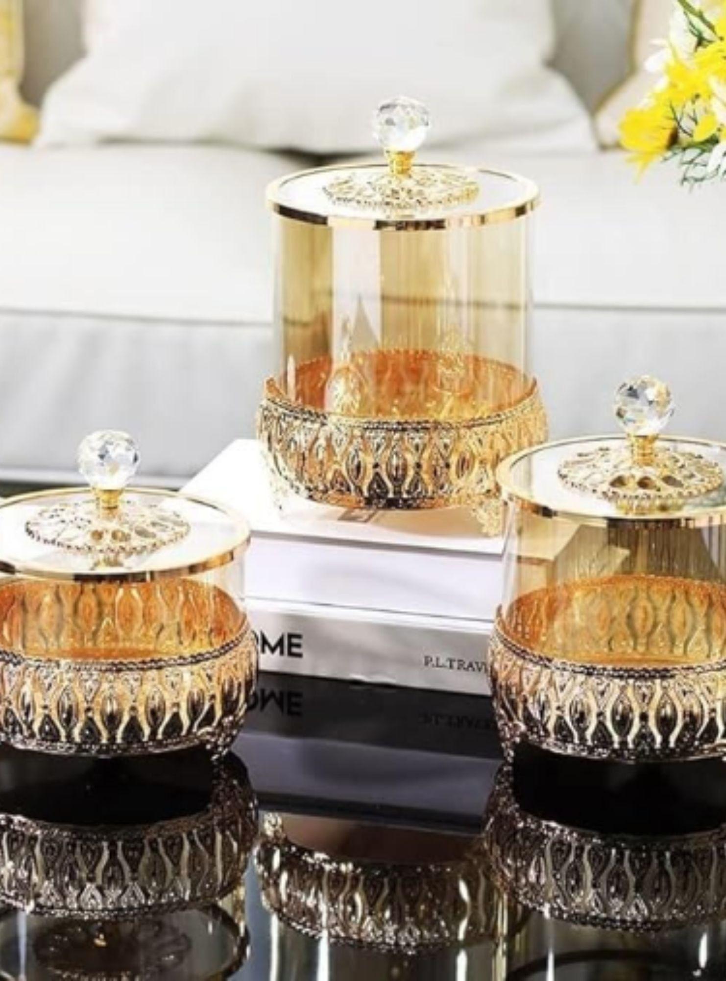 Set 3 Frascos Decorativos Multifuncional Almacenamiento Jhn-5