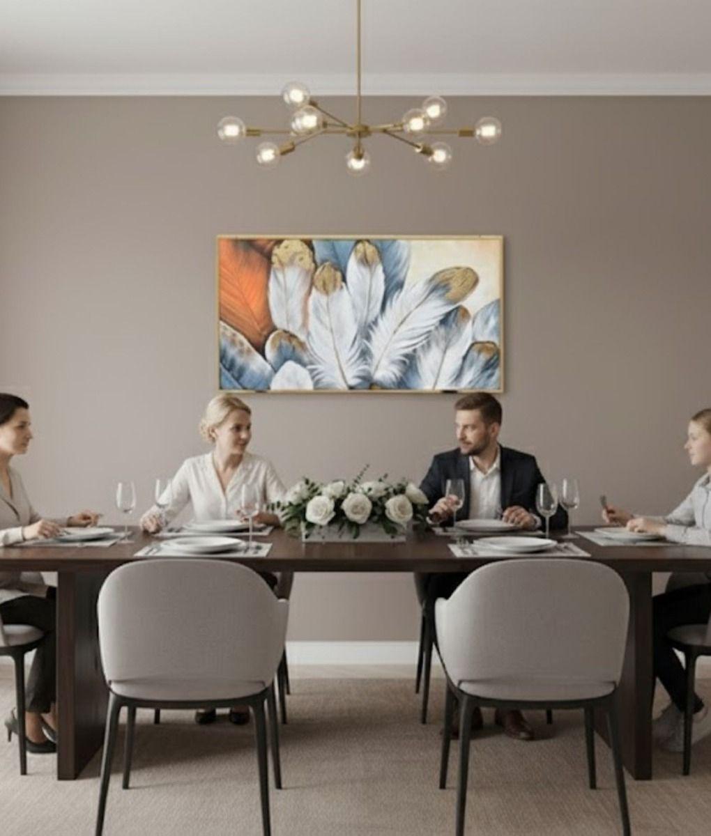 Cuadro Decorativo Plumas Abstractas Adorno Pared Jhn-4