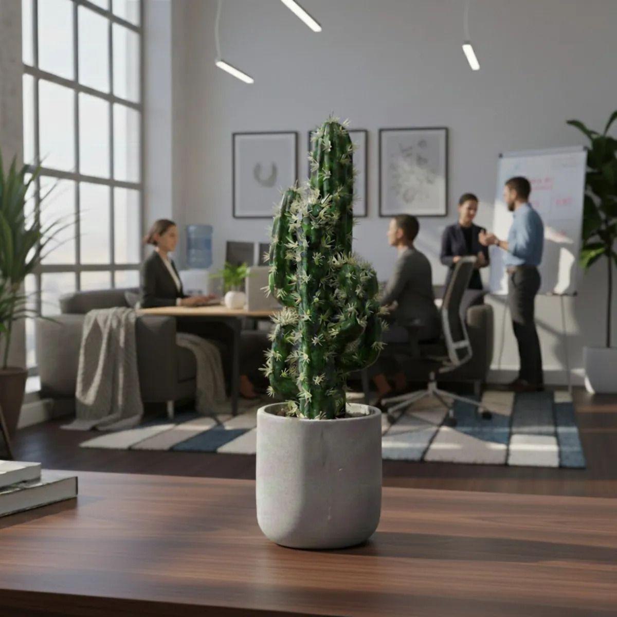 Cactus Artificial Realista Premium Maceta Diseño Moderno AJ-5
