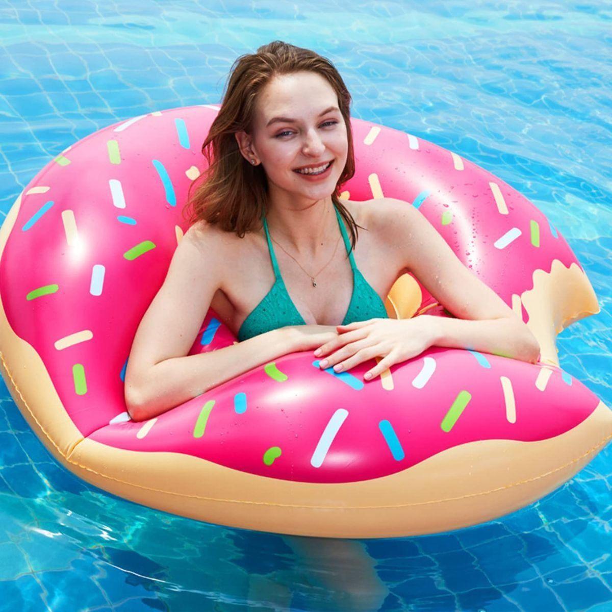 SET 3 FLOTADOR INFLABLE FORMA DONUT PARA PISCINA VERANO LAU-7