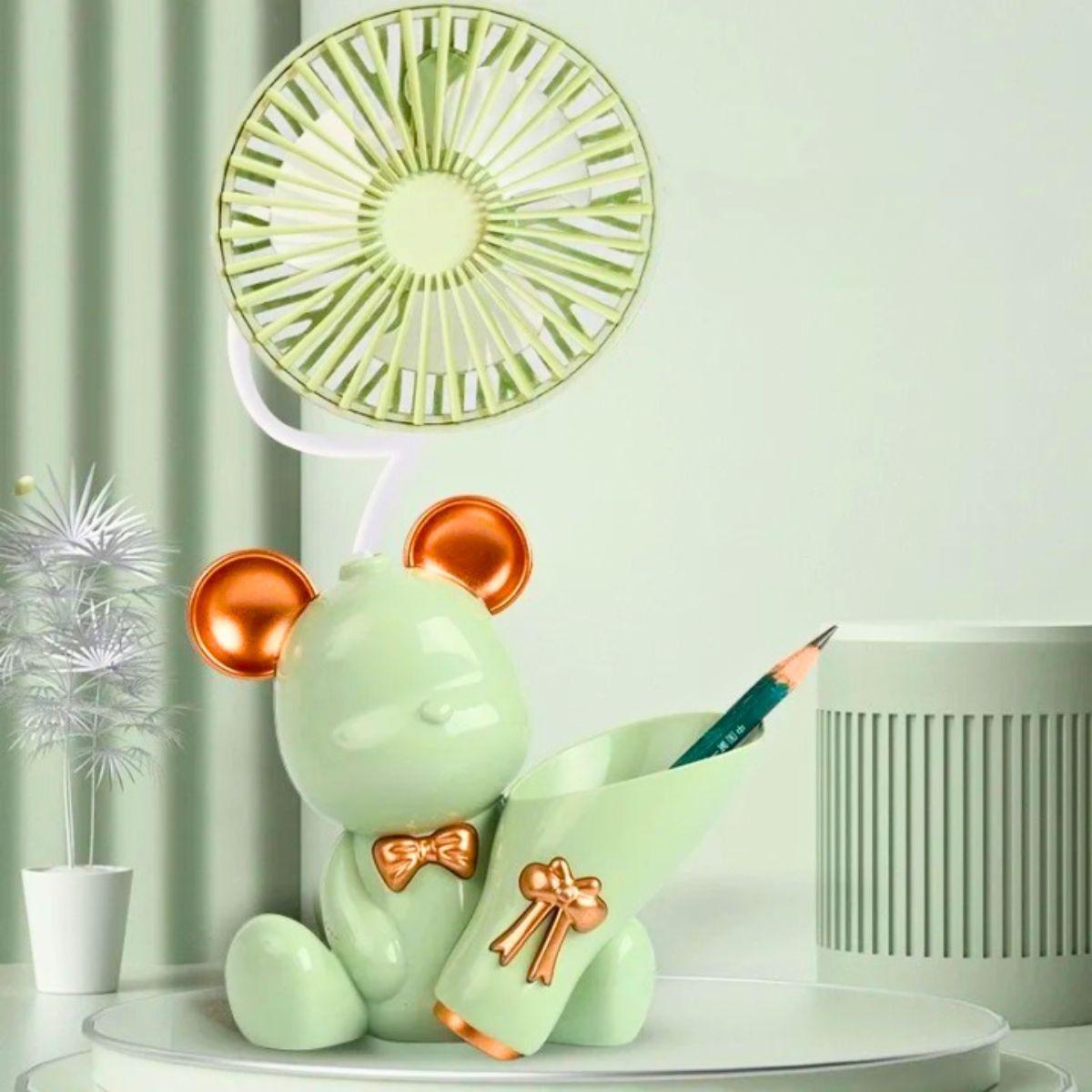 Ventilador Mini Portatil Mesa Sacapuntas Portalápices Lau-3