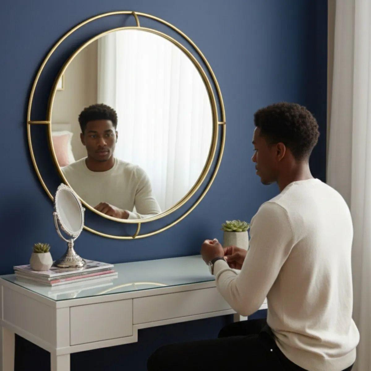 Espejo Decorativo Pared Diseño Vanguardista Lujo AJ-2