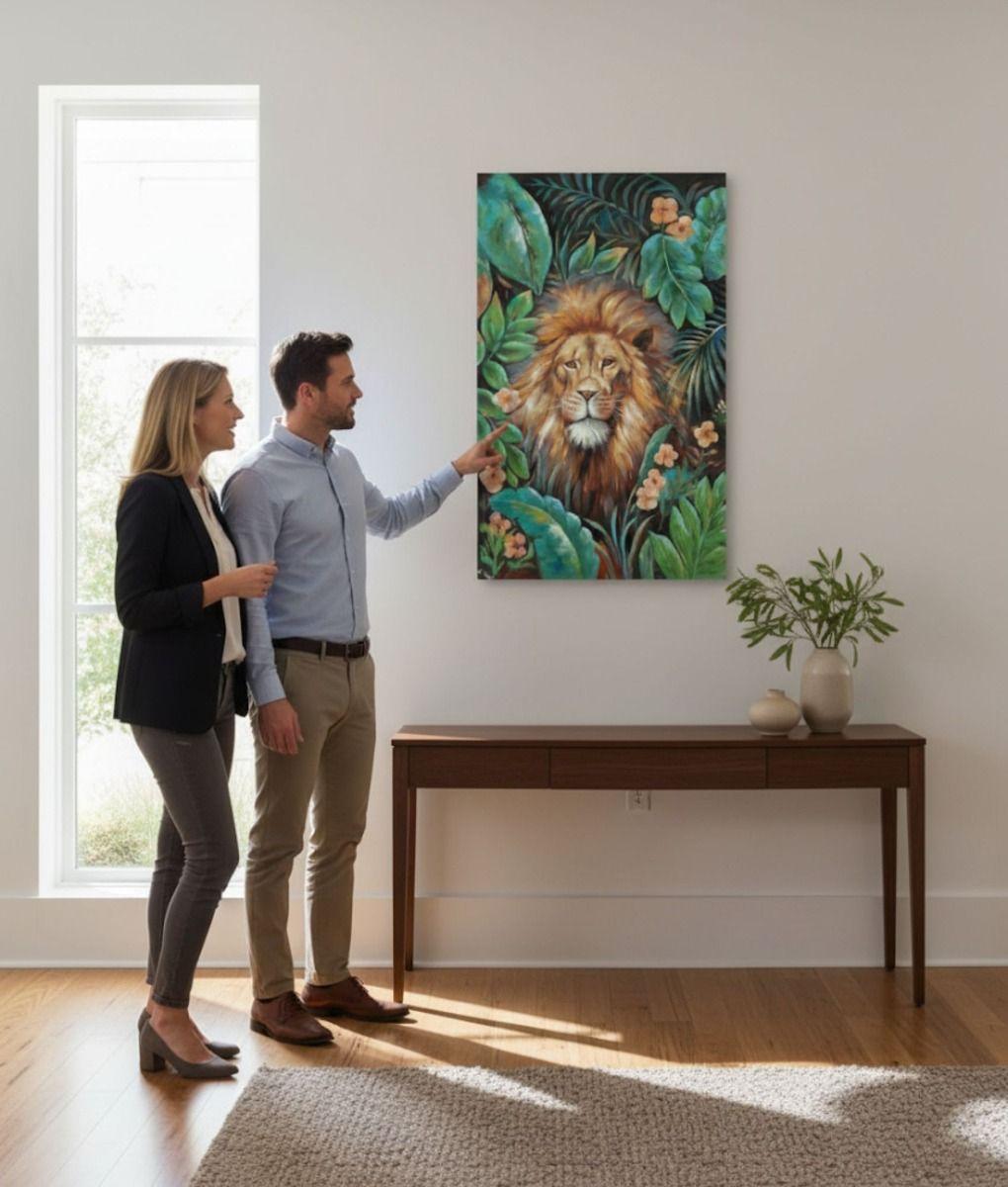 Cuadro Decorativo Adorno Pared León Jungla Hogar Jhn-2