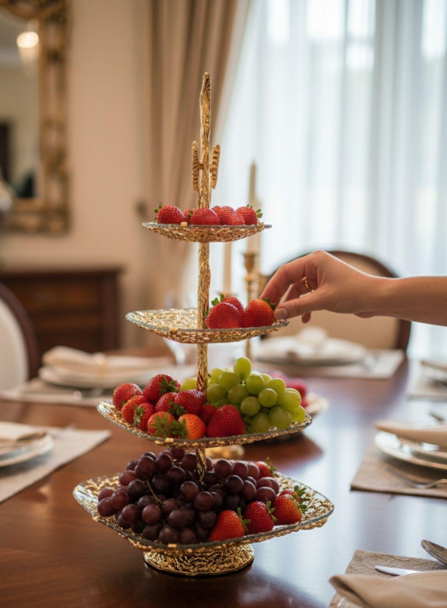 Frutero Decorativo Multifuncional Soporte Mesa Adorno Jhn-2