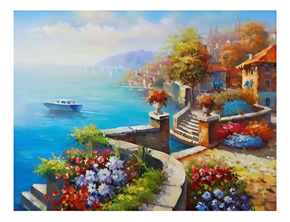 Cuadro Pared Decorativo Balcones Paisaje Mediterráneo Jhn-0