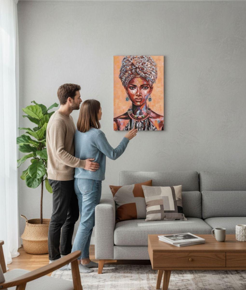 Cuadro Decorativo Pared Mujer Afrodescendiente Hogar Jhn-4