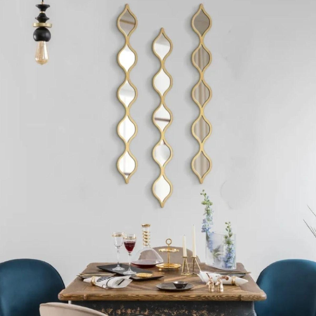 Set 3 Espejo Pared Adorno Decorativo Diseño Árabe Hogar Jhn-7