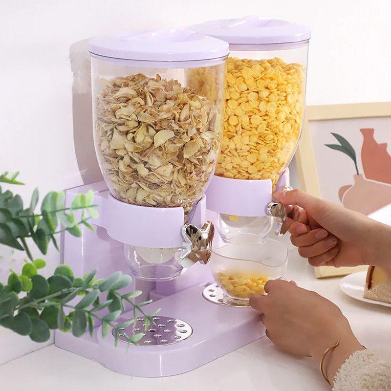Dispensador Doble Cereal Alimentos Almacenamiento Rondon-4