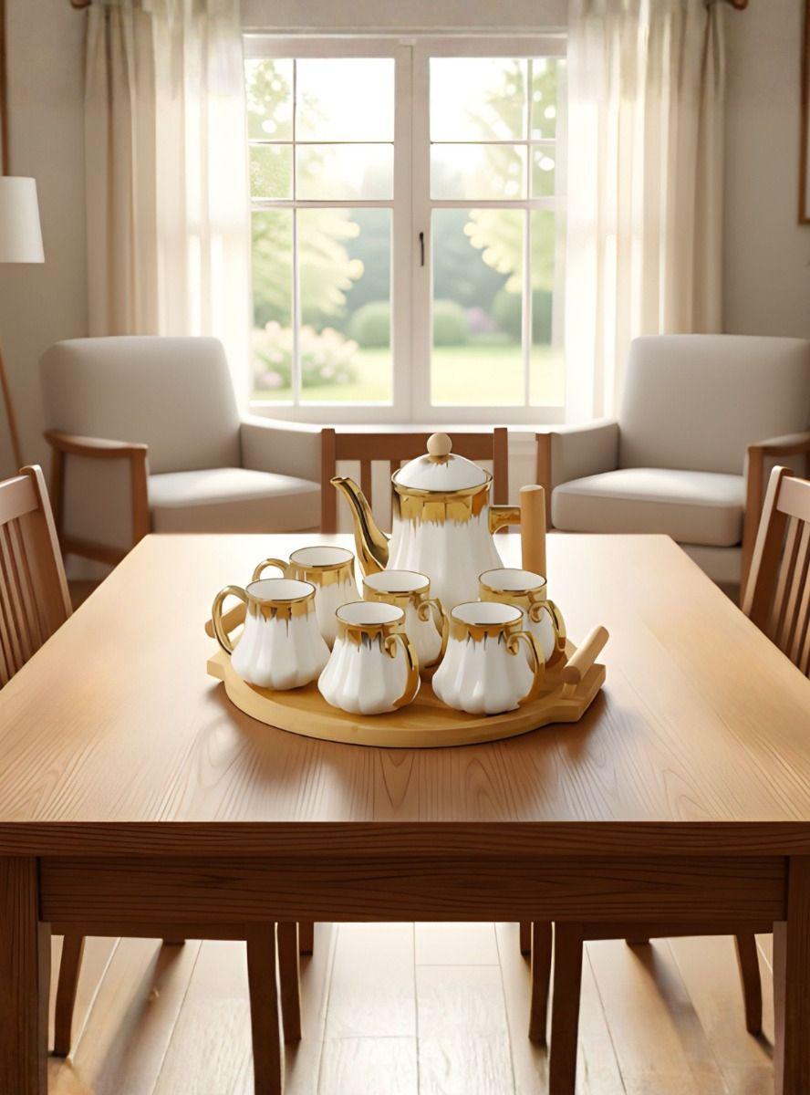 Juego Vajilla Sofisticada Jarra Estilizada 6 Tazas Jhn-6