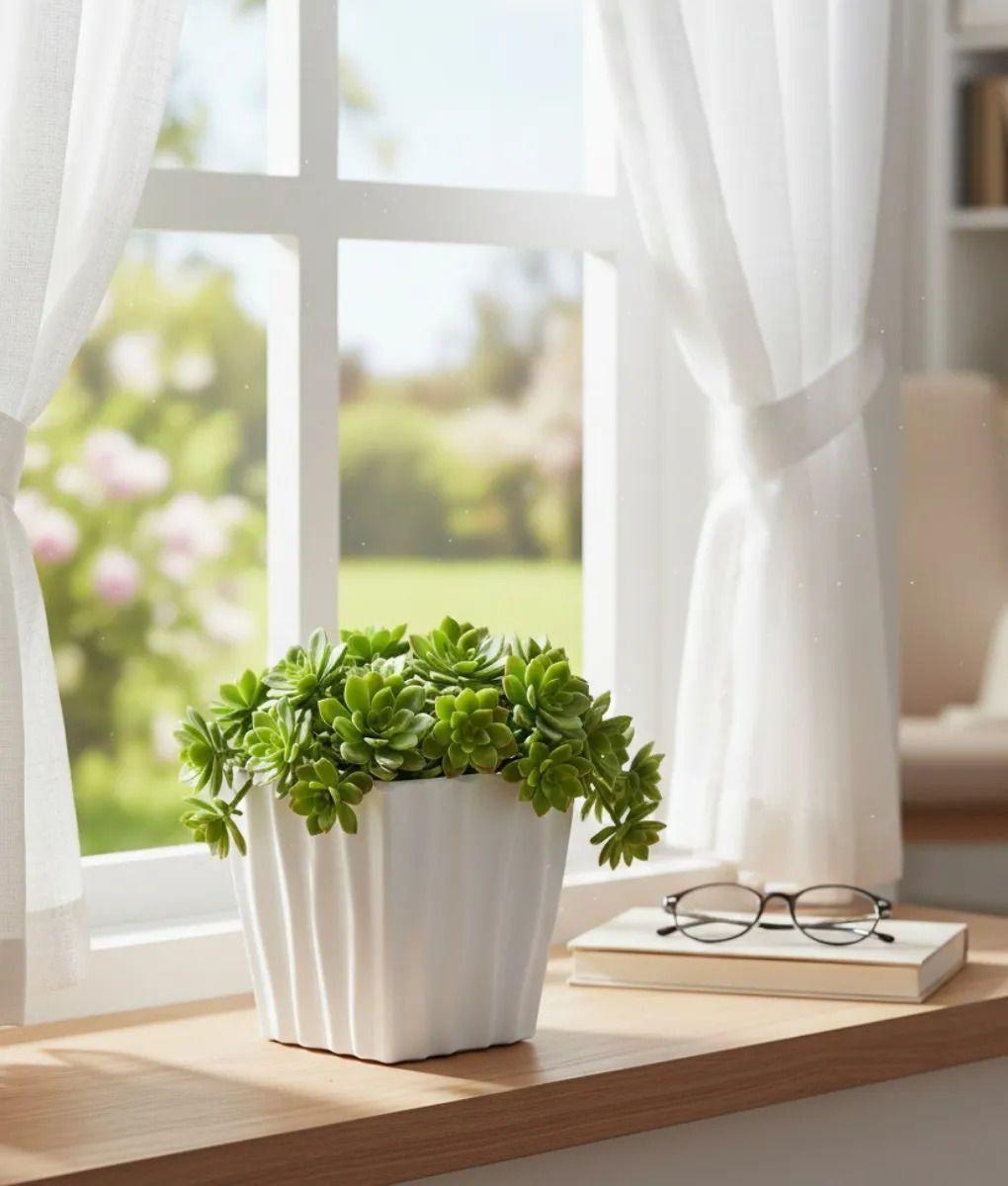 Set 4 Macetero Decorativo Cubo Texturizado Compacto Jhn-9