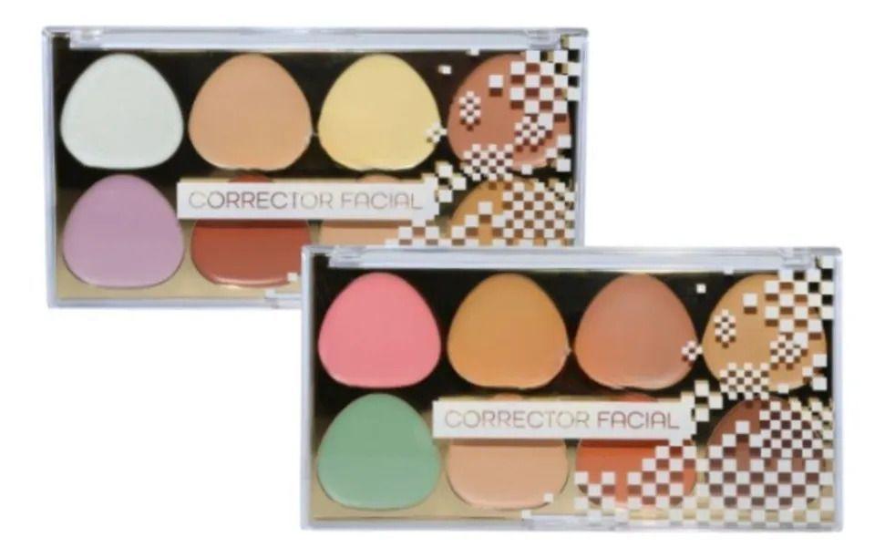 Paleta Correctores Faciales 8 Tonos Crema Alta Cobertura ALJ-2