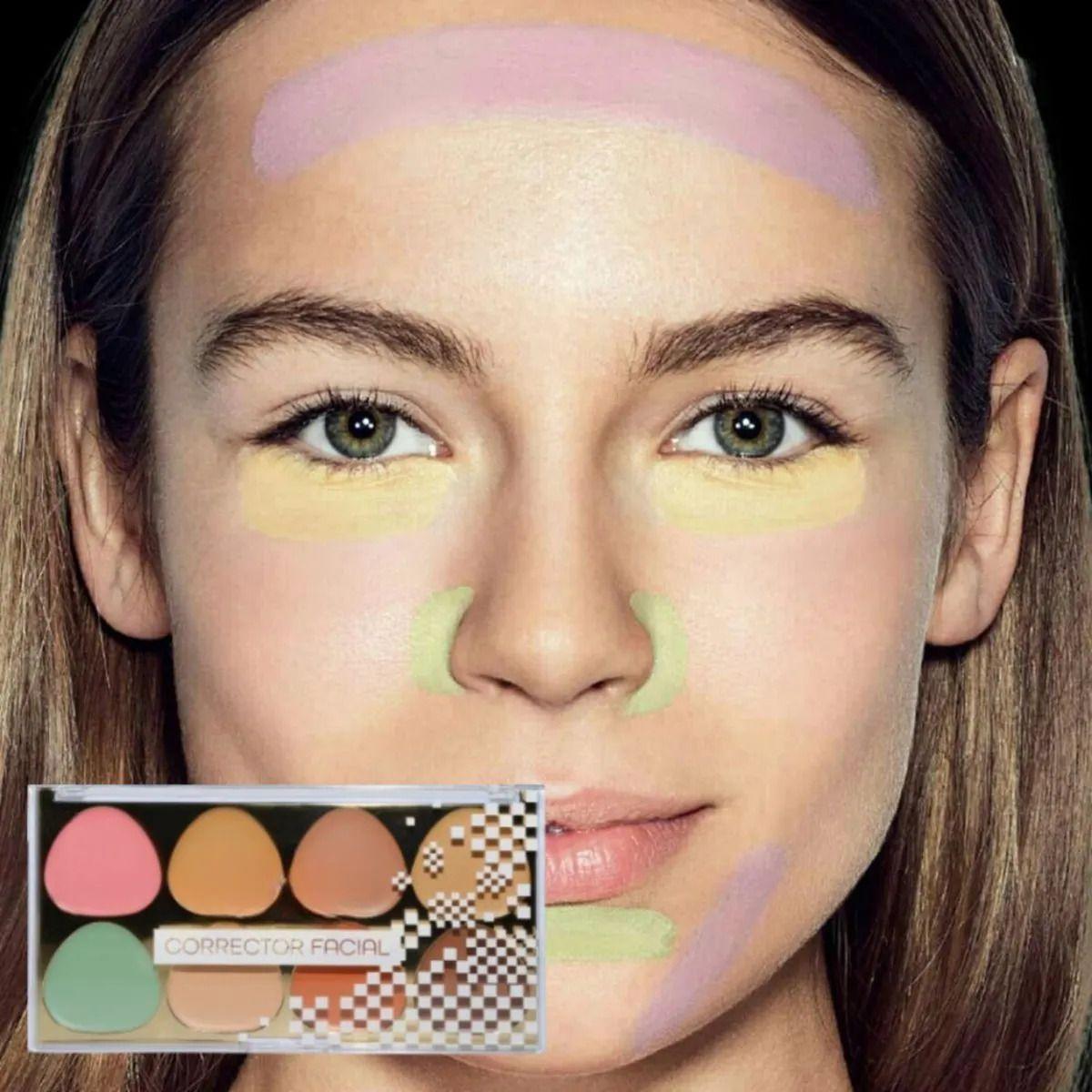 Paleta Correctores Faciales 8 Tonos Crema Alta Cobertura ALJ-5