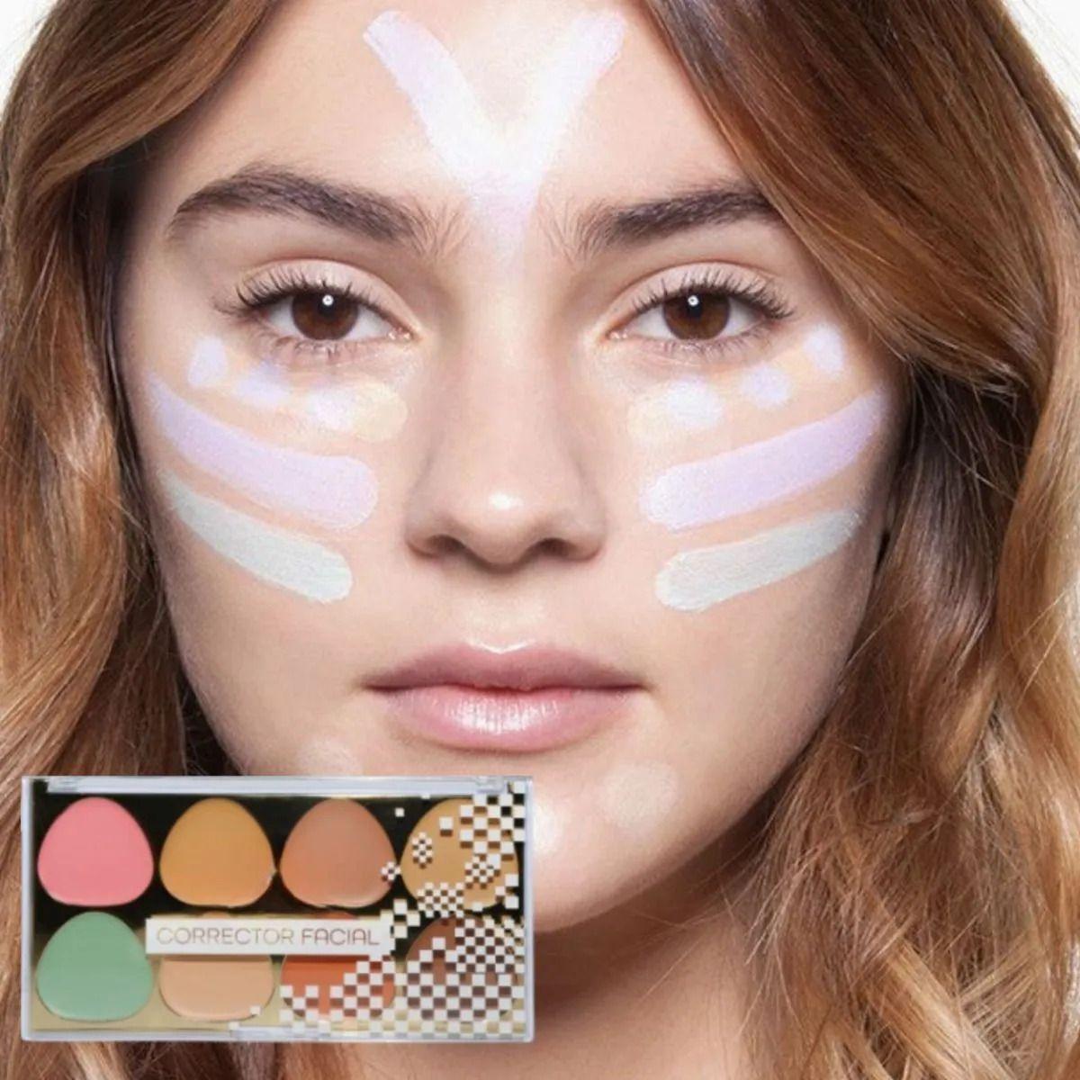 Paleta Correctores Faciales 8 Tonos Crema Alta Cobertura ALJ-8