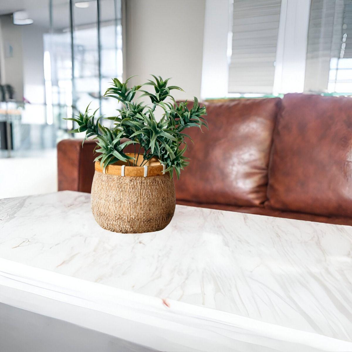 Maceta Plantas Arcilla Imitación De Ratán Decoración Jhn-4