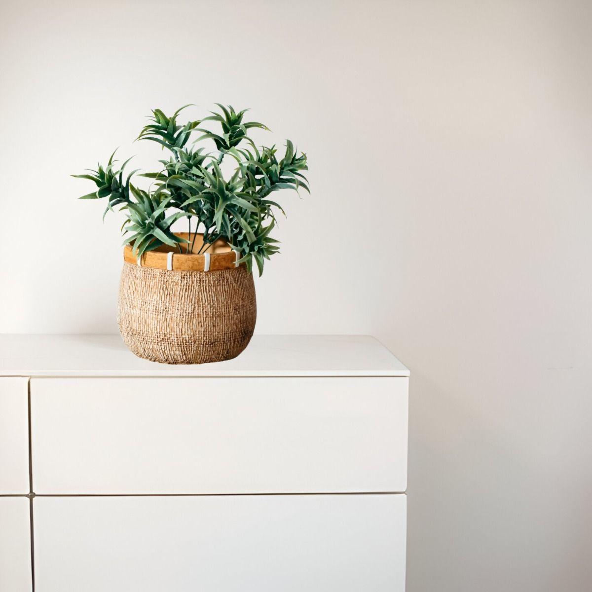 Maceta Plantas Arcilla Imitación De Ratán Decoración Jhn-8