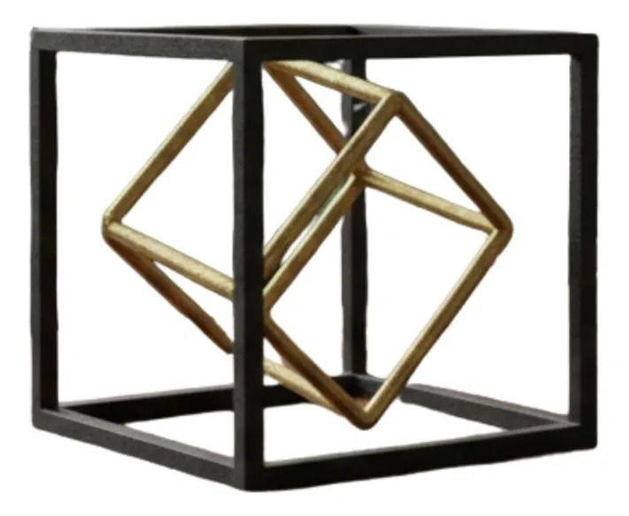 Estatua Figura Decorativa Geométrica Adorno Hogar Cubo Jhn-9