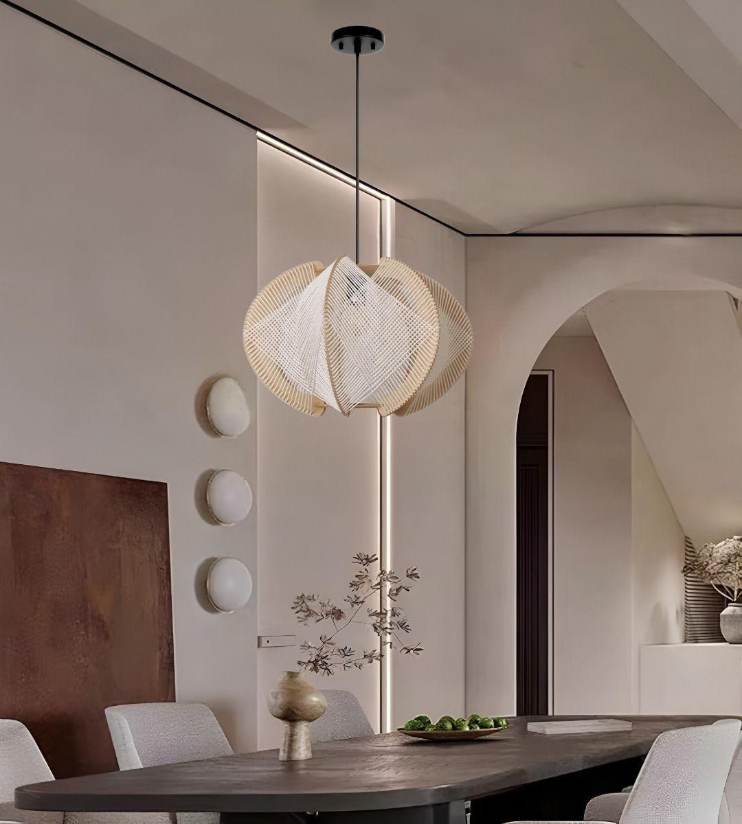 Lámpara Colgante Bohemia Tejida Natural Araña Nórdico Jhn-8