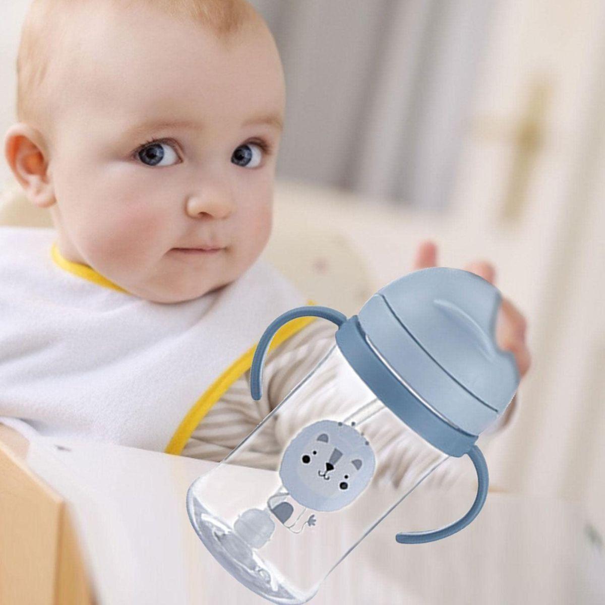 SET 2 VASOS ENTRENAMIENTO CON PAJITA ANTIDERRAME NIÑOS LAU-5