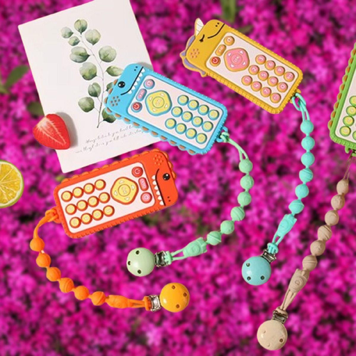 Set 4 Mordedores Diseño Movil Silicona Bebes Encia Lau-1