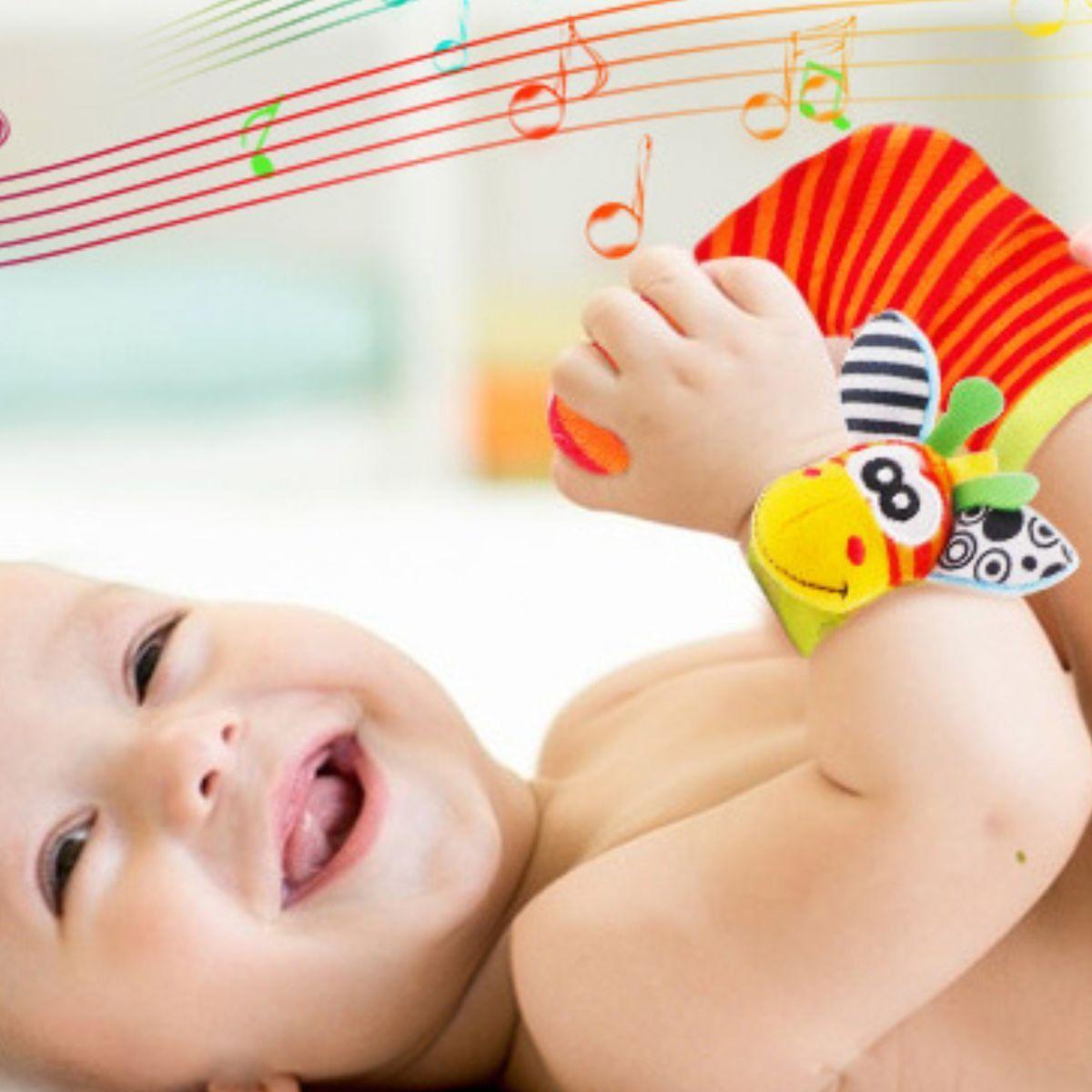 SET 12 SONAJEROS CALCETINES Y MUÑEQUERA SENSORIAL BEBE LAU-7