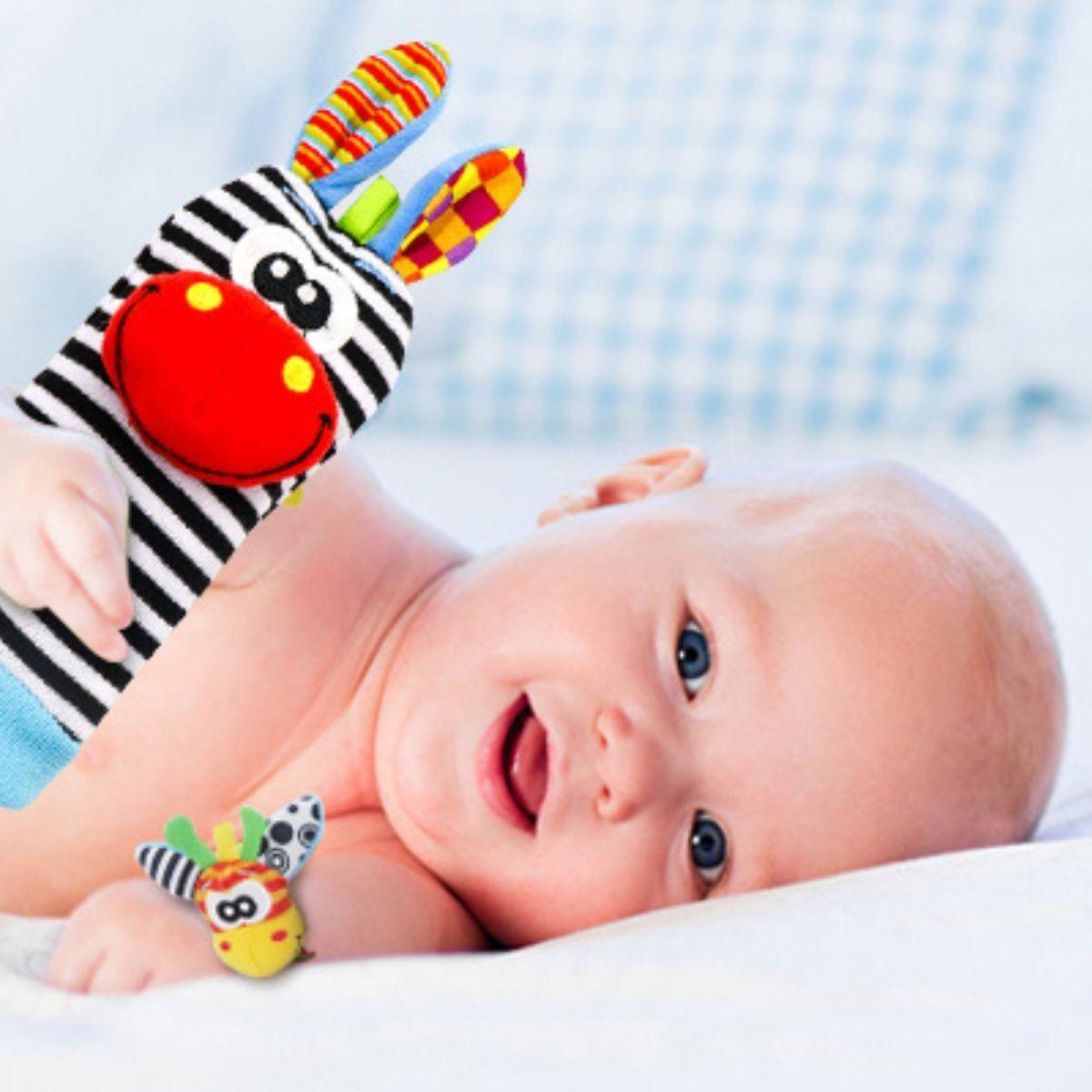 SET 12 SONAJEROS CALCETINES Y MUÑEQUERA SENSORIAL BEBE LAU-8