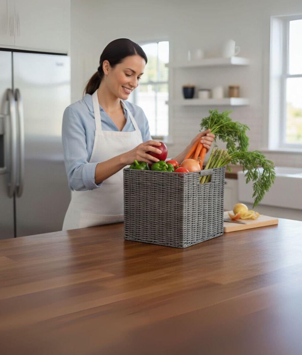 Canasto Organizador Cesta Almacenamiento Trenzada Jhn-5