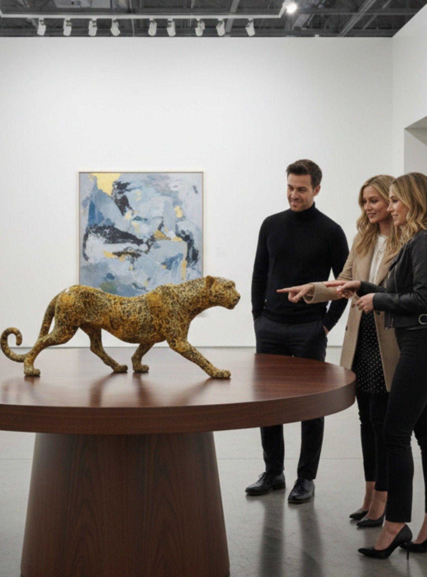 Estatura Decorativa Leopardo Escultura Adorno Hogar Jhn-2