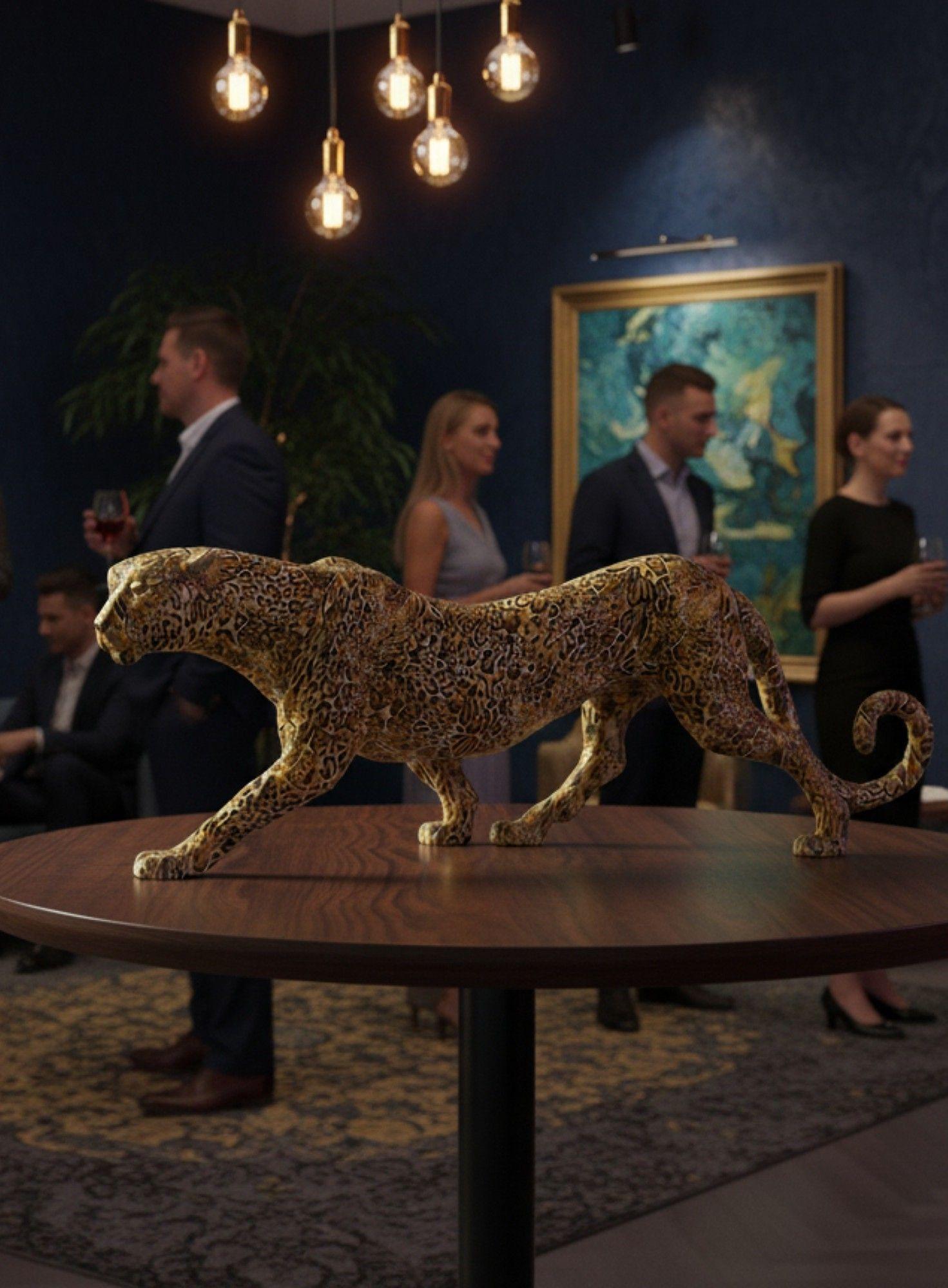 Estatura Decorativa Leopardo Escultura Adorno Hogar Jhn-3