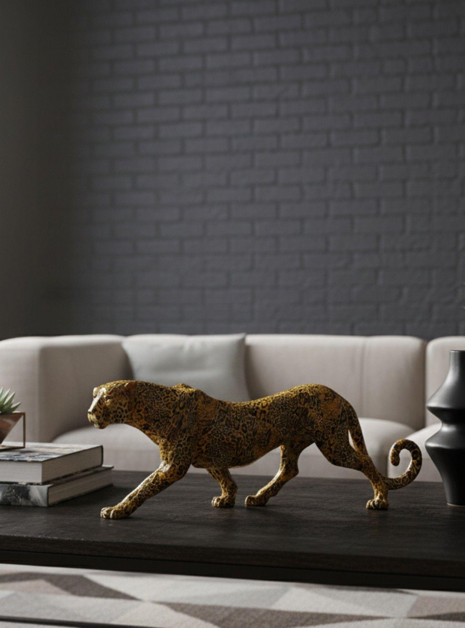 Estatura Decorativa Leopardo Escultura Adorno Hogar Jhn-5