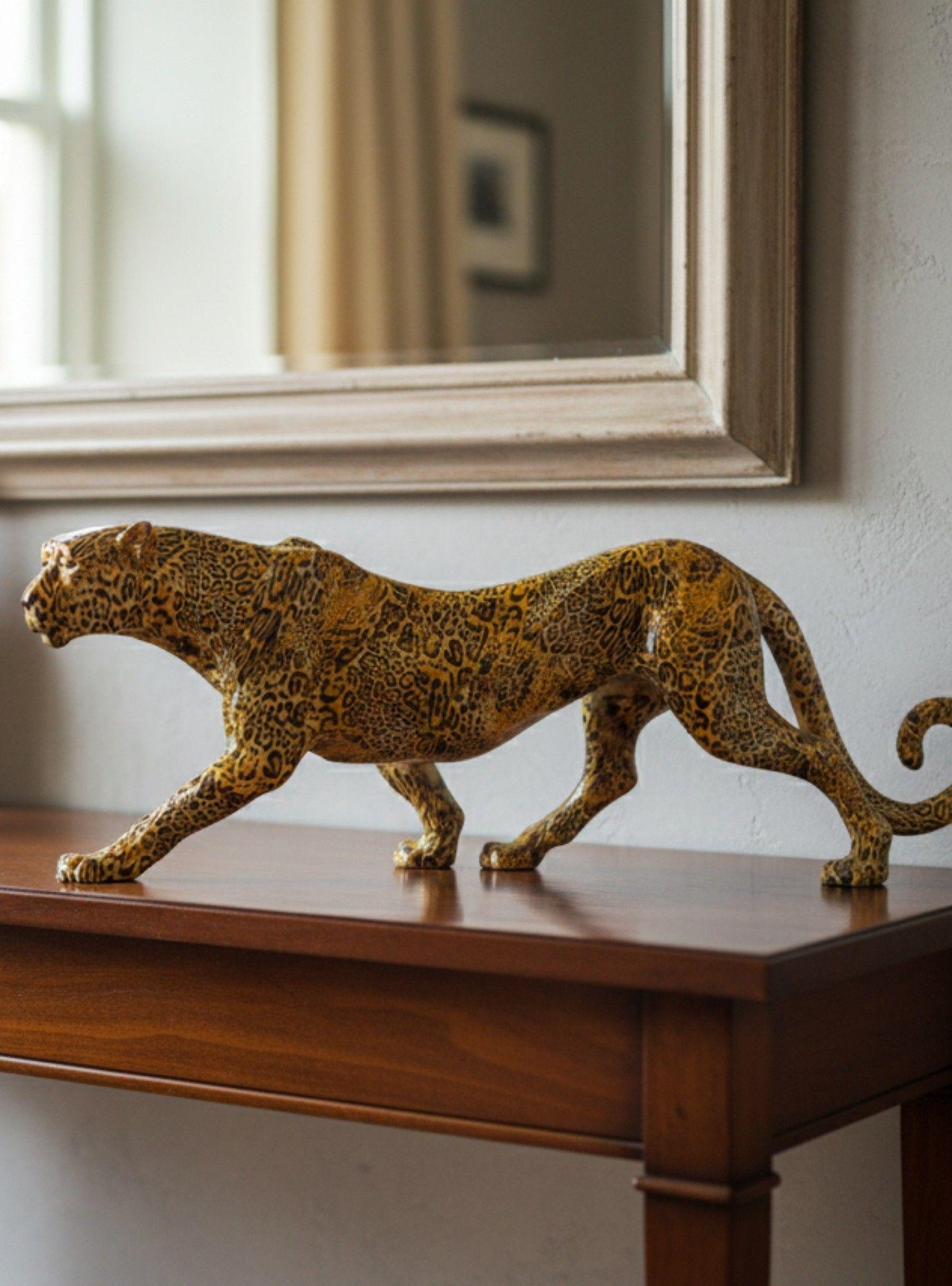 Estatura Decorativa Leopardo Escultura Adorno Hogar Jhn-6