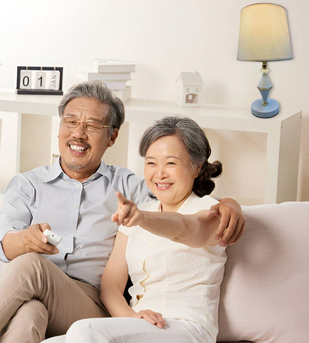 Lámpara Velador Mesa Moderna Dormitorios Blanca Jhn-5