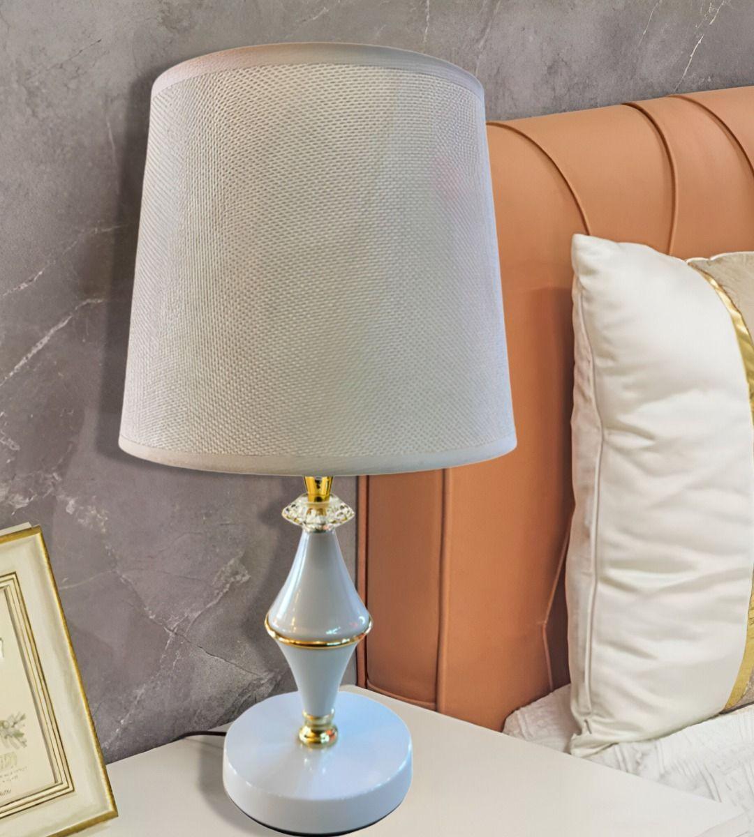 Lámpara Velador Mesa Moderna Dormitorios Blanca Jhn-8