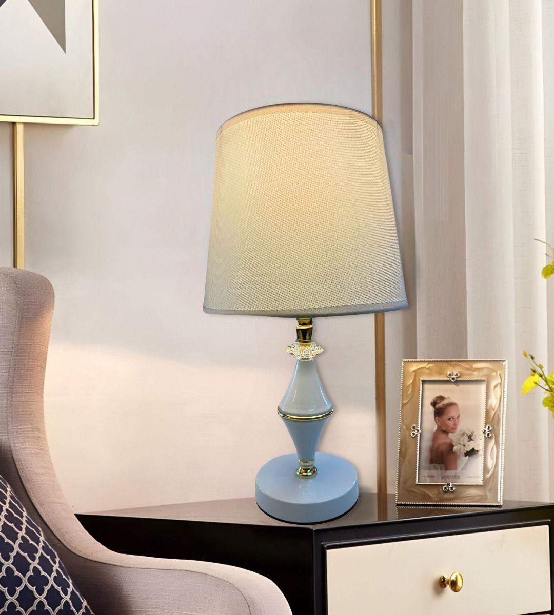 Lámpara Velador Mesa Moderna Dormitorios Blanca Jhn-9