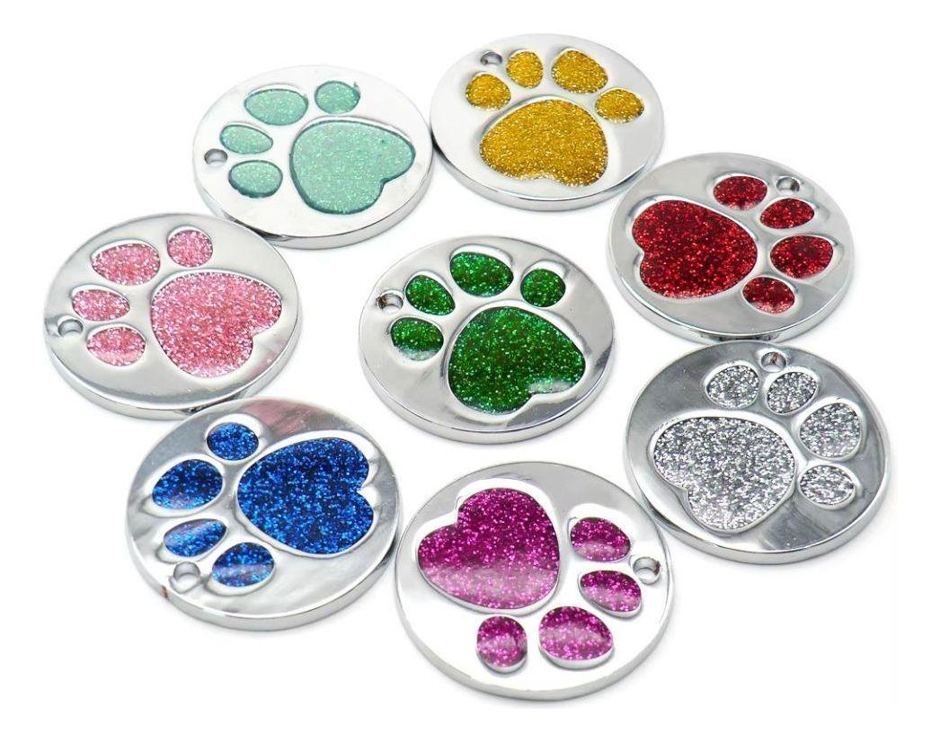 SET 12  PLACAS DE IDENTIFICACION PERROS Y GATOS MASCOTAS LAU-5