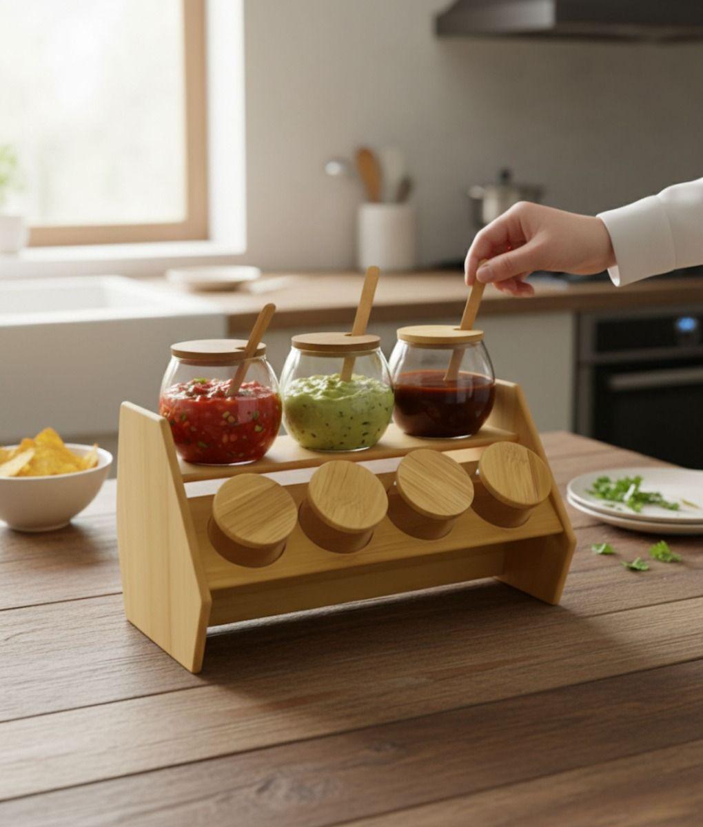 Juego Recipiente Almacenamiento Soporte Contenedor Jhn-2