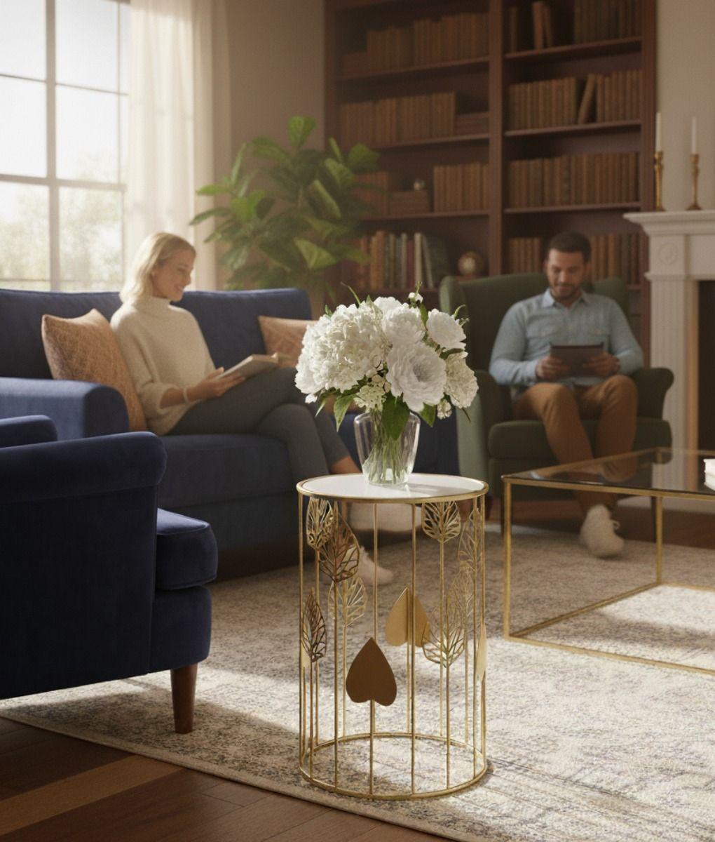 Set 2 Mesa Centro Auxiliar Diseño Botánico Decoración Jhn-2