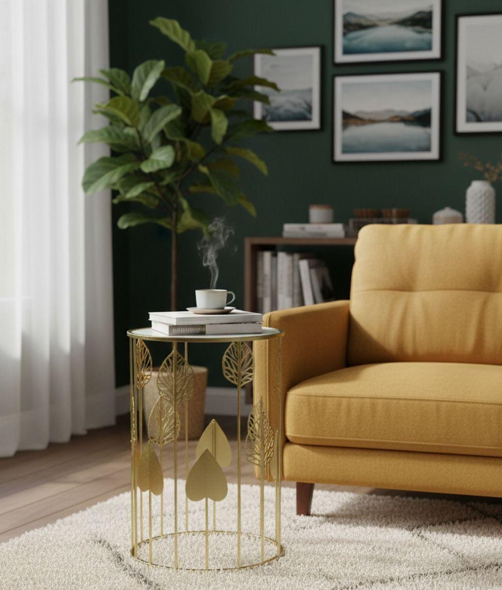 Set 2 Mesa Centro Auxiliar Diseño Botánico Decoración Jhn-8