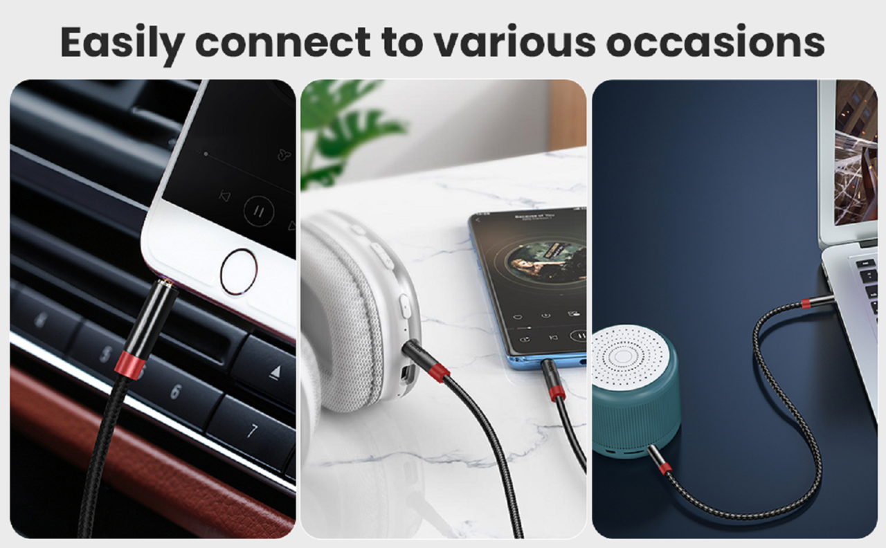 Set 8 Cable Audio Auxiliar Musica Telefono Tablet  Lau-9