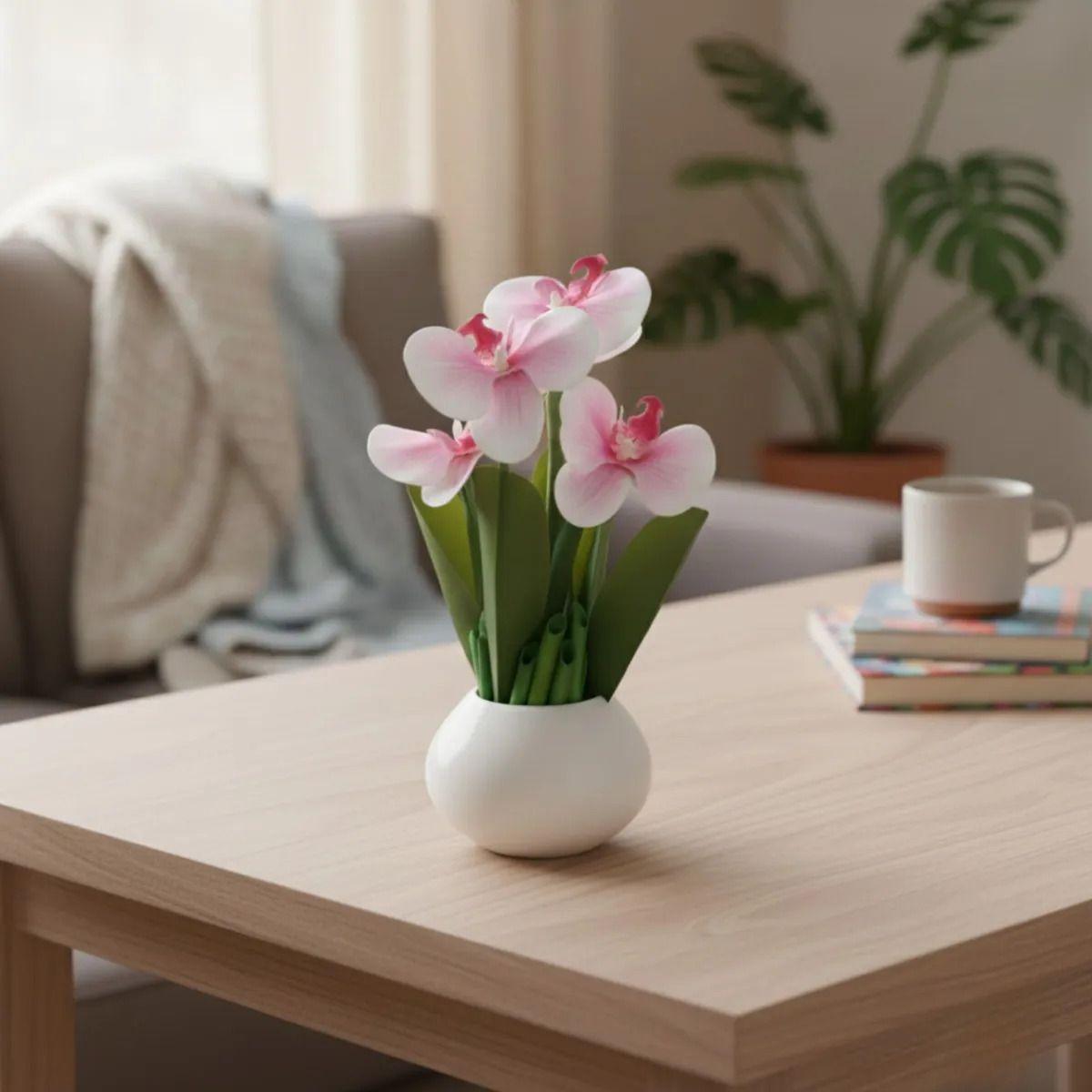 Arreglo Floral Artificial Orquídeas Decorativas Adorno Jhn-8