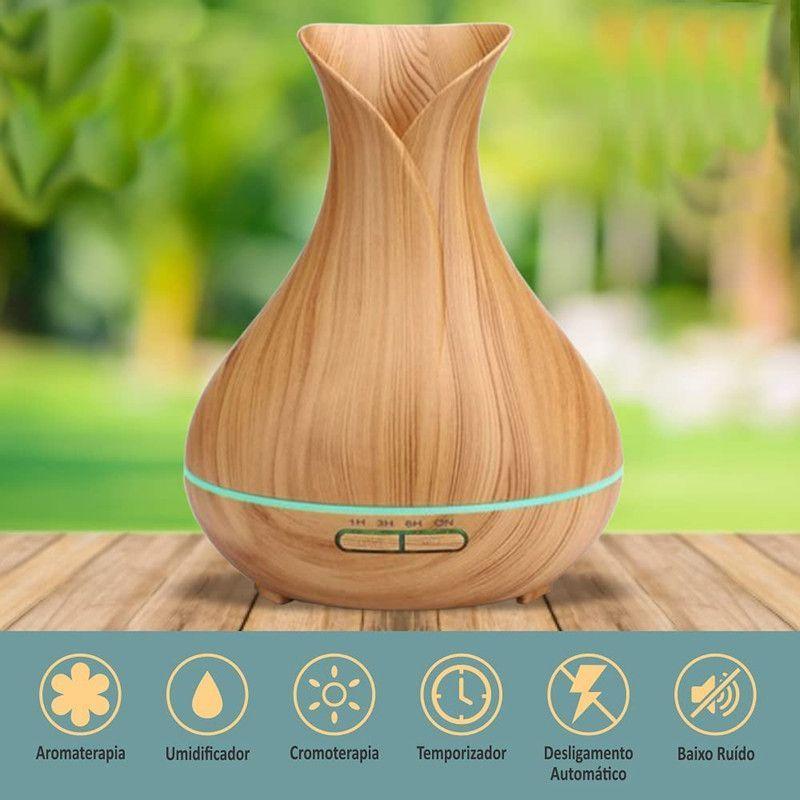 Difusor Ultrasónico Humidificador Aromaterapia Remoto Rondon-5