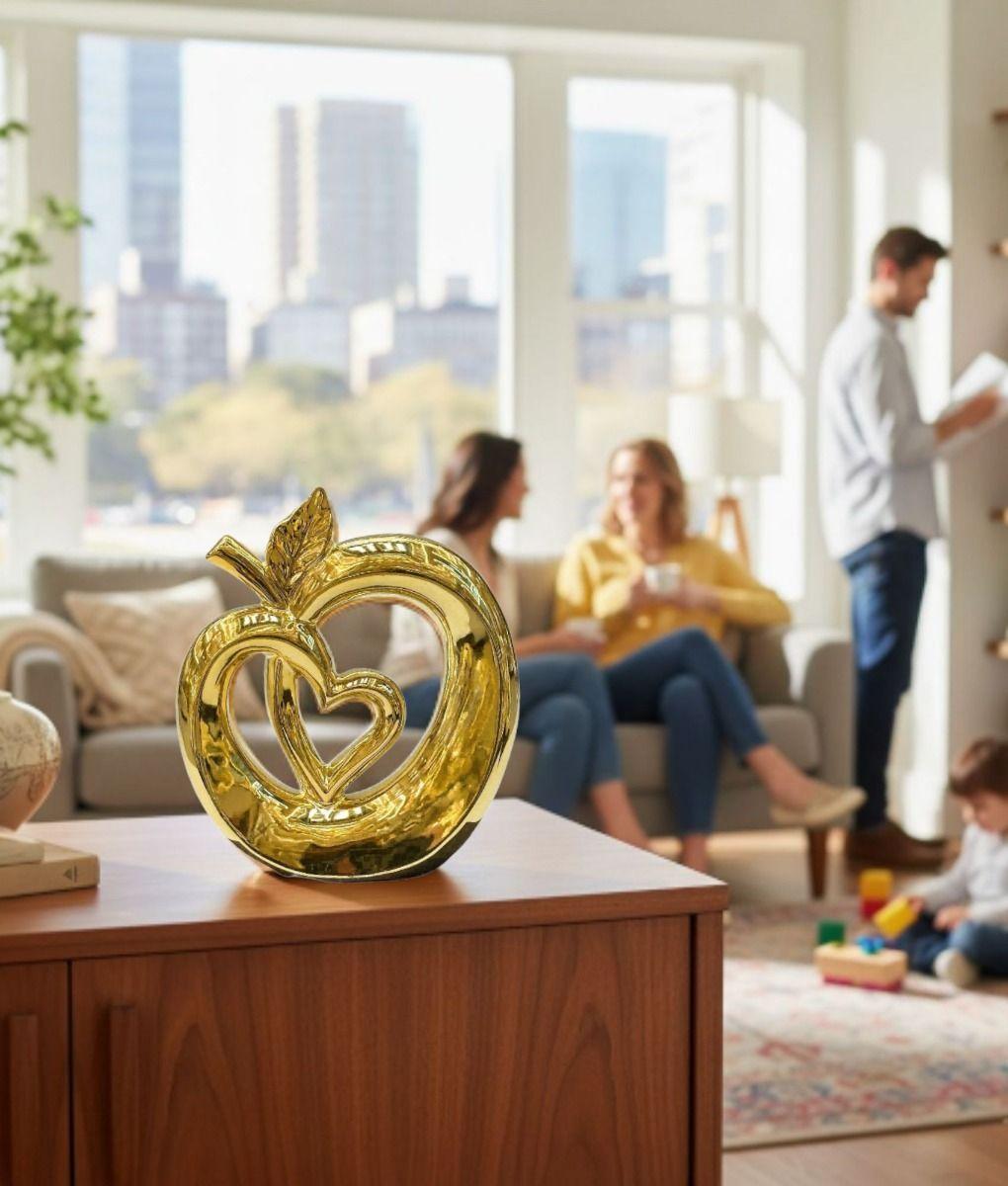 Figura Decorativa Manzana Corazón Estatua Adorno Hogar Jhn-3