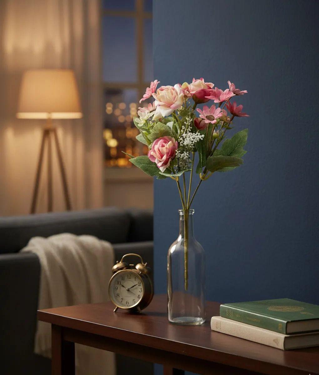 Set 4 Ramo Flores Artificiales Belleza Adorno Decoración Jhn-7